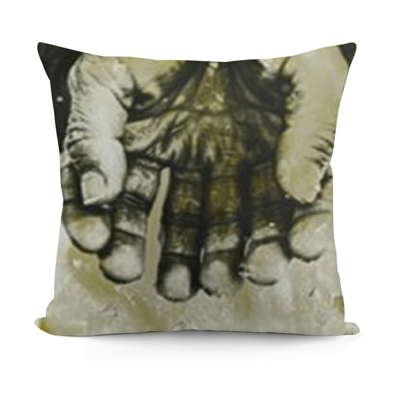 YINGXI Abstract Throw Pillow Cushion Case, Weathered Modern Stain Look Quirky Details Brushstrokes Design Print, Modern Accent Double-Sided Digital Printing,Eggshell Fawn and Khaki 18x18in