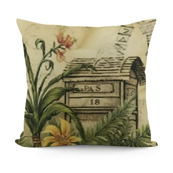 YINGXI Botanical Print Pillowcase, Decorative Cushion Cover for Home 12x12in