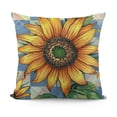 thumbnail image 1 of YINGXI  Basket Sunflower Pillow Cover Blue Yellow Decorative Throw Pillow Case Outdoor Sofa Blue Buffalo Plaid Farmhouse Daisy Home Decor for Summer Fall Spring (BS-Blue) 18x18in, 1 of 5