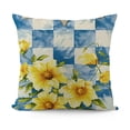 thumbnail image 1 of YINGXI  Basket Sunflower Pillow Cover Blue Yellow Decorative Throw Pillow Case Outdoor Sofa Blue Buffalo Plaid Farmhouse Daisy Home Decor for Summer Fall Spring (BS-Blue) 20x20in, 1 of 5