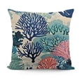 thumbnail image 1 of YINGXI  Beach Throw Pillow Covers, Coastal Coral Branch Ocean Themed Pillowcase Luxury Velvet Decorative Cushion Cover for Couch Bed Sofa Farmhouse Decoration 22x22in, 1 of 5