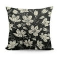 thumbnail image 1 of YINGXI Black Floral Block Print , Vintage Cottage Style black Cream Decorative Throw Pillow Cases Outdoor Cushion Covers Rustic Farmhouse Decoration Sofa Couch Bed Decor 24x24in, 1 of 5