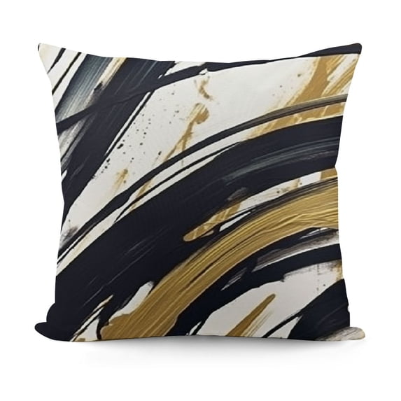 YINGXI Black Gold Throw Pillow Covers Abstract Ink Line Modern Decorative Couch Cushion Covers Minimalist Square Pillow Covers Home Decor for Sofa Bed Living Room 24x24in