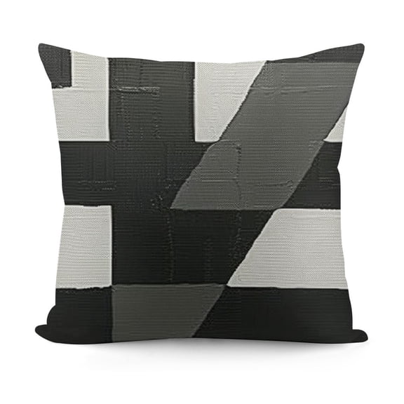 YINGXI Black Gray White Throw Pillow Cover Design Striped Monochrome Streak Pillow Case Decorative Men Women Boy Girl Room Cushion 12x12in