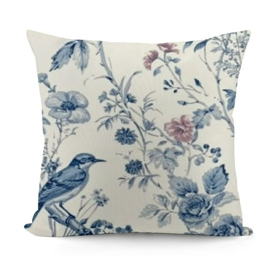YINGXI Blue Toile Throw Pillow Covers Vintage Florla Pillow Cases Decorative Cushion Covers for Sofa Living Room 22x22in