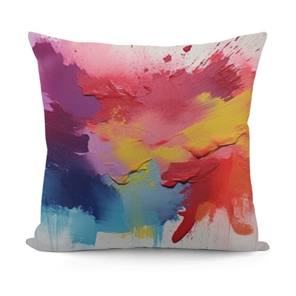 YINGXI Bright Watercolor Stains Throw Pillow Cover Colorful Splash Grain Messy Rainbow Blot Pillow Case Decorative Square Cushion for Home Couch Bed 22x22in
