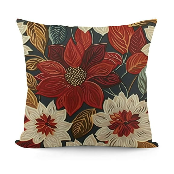 YINGXI Burgundy Red Brown Pillow Covers, Red Brown Farmhouse Decorations Throw Pillows Geometry Design Summer Decorative Linen Cushion Case for Couch Sofa Home 12x12in