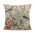 thumbnail image 1 of YINGXI  Chinoiserie Flowers and Bird Throw Pillow Cover, Cushion Case Outdoor Decoration for Sofa Couch Farmhouse 20x20in, 1 of 5