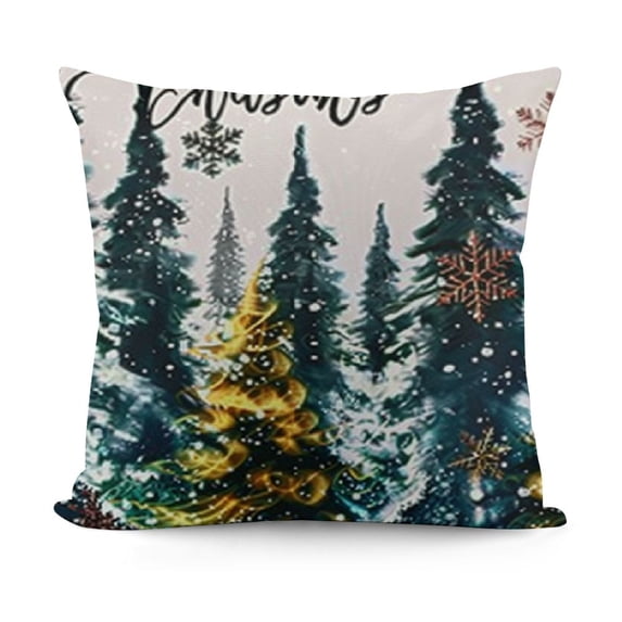 YINGXI Christmas Pillow Covers Throw Pillow Covers Watercolor Tree Decorative Cushion Case for Sofa Couch Outdoor Patio Living Room (Color A) 18x18in
