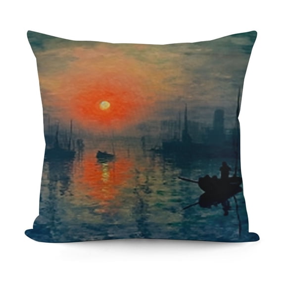 YINGXI  Claude Monet Pillow Covers Abstract Impressionist Throw Pillow Cases Art Design Square Decorative Cushion Covers for Famous Painting Fans 12x12in