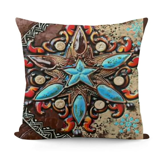 YINGXI Country Brown Pillow Covers Decorative Throw Pillowcase 12x12in