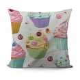 thumbnail image 1 of YINGXI  Cushion Throw Cover Cartoon Delicious Cupcakes Colorful Sweet Berries Chips Chocolate for Home Decor,Pillow Cases for Couch Bedroom Living for Women Men 12x12in, 1 of 5
