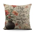 thumbnail image 1 of YINGXI Decorative Pillow Covers Inspirational Words Decorative Throw Pillow Case Cushion Cover, (Bloom Where You are Planted) 22x22in, 1 of 5