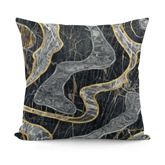 YINGXI Decorative Throw Pillow Case, Abstract Charcoal Hues of Natural Stone Style Ornaments and Stains Modern, Couch Bedroom Living Room Cushion Cover,Dark Grey Camel 20x20in