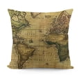 thumbnail image 1 of YINGXI  Decorative Throw Pillow Case Cushion Cover Vintage Map of The World 24x24in, 1 of 5