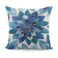 thumbnail image 1 of YINGXI Decorative Throw Pillow Covers Blue Pillow Covers Couch Pillow Covers for Sofa Living Room Outdoor Throw Pillow Cover Linen Square Flower Pillowcase 12x12in, 1 of 5