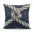 thumbnail image 1 of YINGXI  Decorative Throw Pillow Covers Nautical Rope Pattern Endless Navy with White Fishing Net and Marine Knots on Dark Blue Trendy Maritime Style Pillow Case for Sofa Couch Bed Car 22x22in, 1 of 5