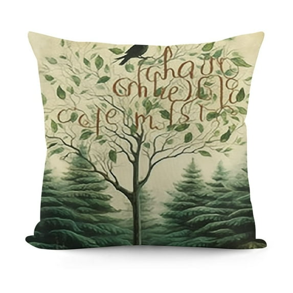 YINGXI Decorative Throw Pillow Covers, Snowy Forest Cardinal Red Bird Cushion Case Decor, Christmas Holiday Seasonal for Couch 12x12in