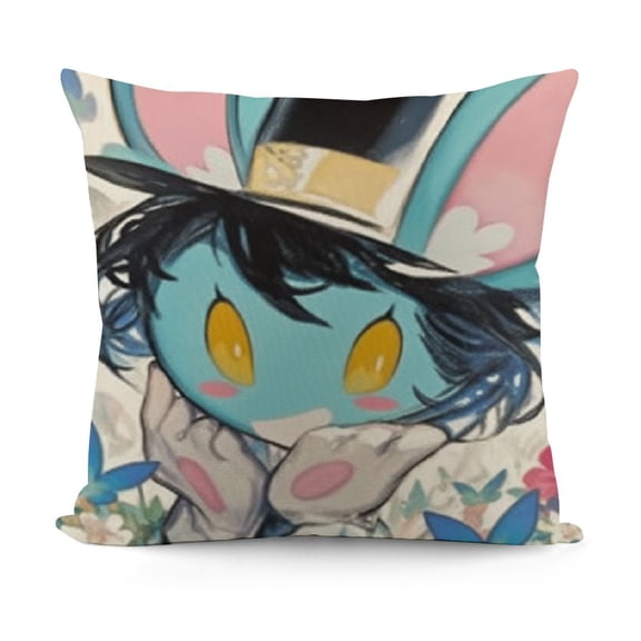 YINGXI Easter Hunting Squad Decorative Throw Pillow Covers, Bless This Nest Cartoon Mouse Bunny Ears Cushion Case Decor, Rabbit Eucalyptus Leaves Stripes Home Decoration for Sofa Couch 12x12in