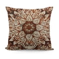 thumbnail image 1 of YINGXI Ethnic Throw Pillow Cushion Cover, Style Flower with Backdrop Art Print, Decorative Square Accent Pillow Case, Cream Brown 12x12in, 1 of 5