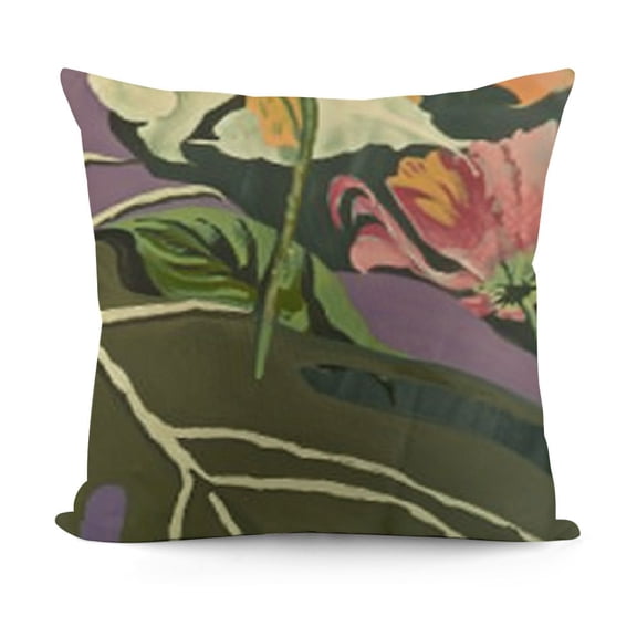 YINGXI Exotic Throw Pillow Cushion Case, Tropical Themed Leaves Branches Monstera Plant Summer Vibes Pastel, Modern Accent Double-Sided Digital Printing,Rose Burnt Orange and Green 12x12in