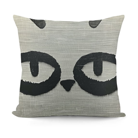 YINGXI Eyes Throw Pillow Cover Close Lash Cartoon Wink Eyelash Monochrome Makeup Eyelid Simple Black Pillow Case Decorative Men Women Boy Girl Room Cushion Cover for Home Couch Bed 24x24in