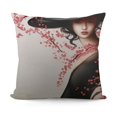 thumbnail image 1 of YINGXI  Floral Throw Pillow Cushion Cover, Dogwood Tree Blossom in Watercolor Painting Effect Spring Season Theme Pinkish Tones, Decorative Square Accent Pillow Case, Black Pink 18x18in, 1 of 5