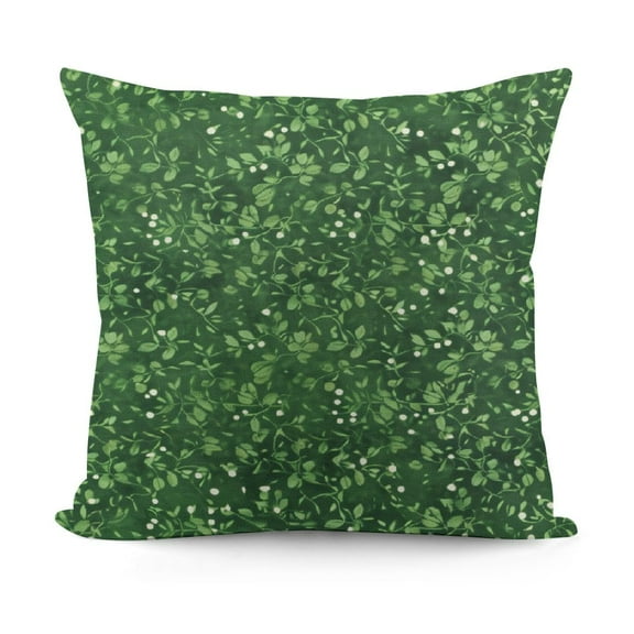 YINGXI  Floral Throw Pillow Cushion Cover, Repeating Nature Pattern of Mini Shamrock Leaves Greenery Meadow Items, Zippered Double-Side Digital Print Decor,Fern Green 12x12in