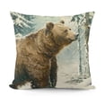 thumbnail image 1 of YINGXI  Forest Animals Pillow Covers Deer Fox Rabbit Bear Decorative Pillows Case Polyester Linen Outdoor for Couch Sofa Room Home Decor 12x12in, 1 of 5
