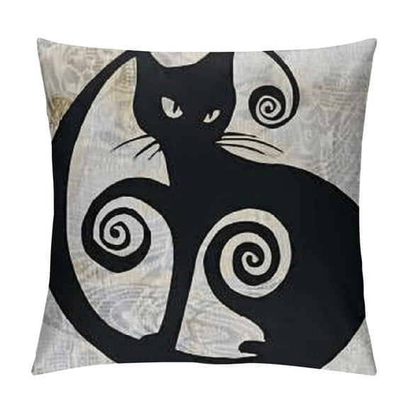 YINGXI Funny Cat Tail Decorative Pillowcase, Square Throw Pillow Cover for Sofa 22x22in