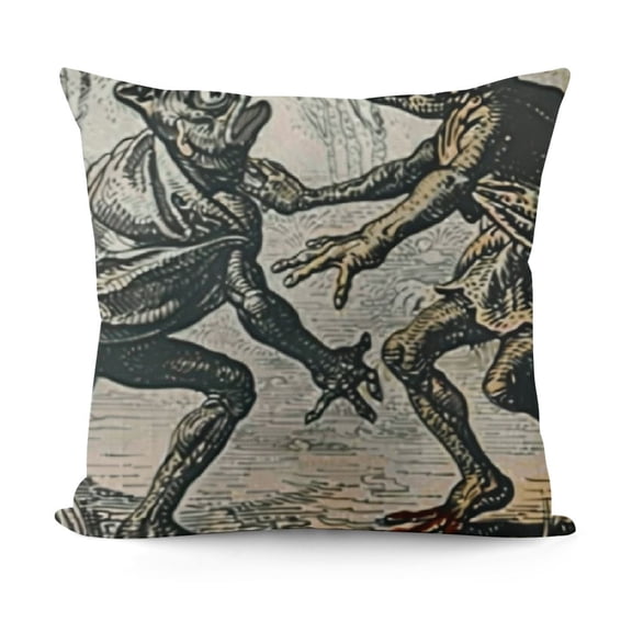 YINGXI Funny Frog Throw Pillow Covers case,Frog Lovers Gifts for Women,Vintage Frog Graphic Pillow Covers case,Dancing Frog 90s Retro Dancing Frog 90s Retro 18x18in