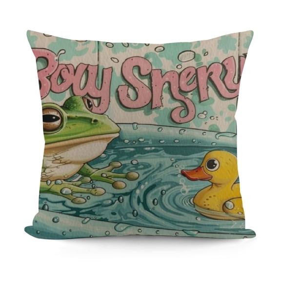 YINGXI Funny Frog Throw Pillow Covers case,Sarcastic Gifts for Women,Splish Splash Your Opinion is Trash Pillow Covers 20x20in