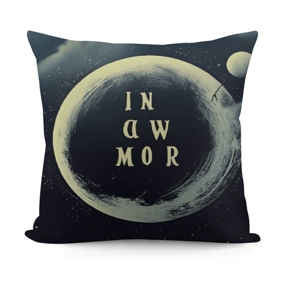 YINGXI Funny I Love You to The Moon and Back Square Pillow Case Blue Yellow (Double Side) 24x24in