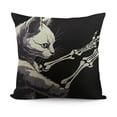 thumbnail image 1 of YINGXI Funny Skull Hand and Gray Cat Throw Pillow Covers，Cat Lovers Gift，Hallowmas Farmhouse Outdoor Cat Lovers Room Throw Pillow Case Cushion Cover Couch Decorative Square 12x12in, 1 of 5
