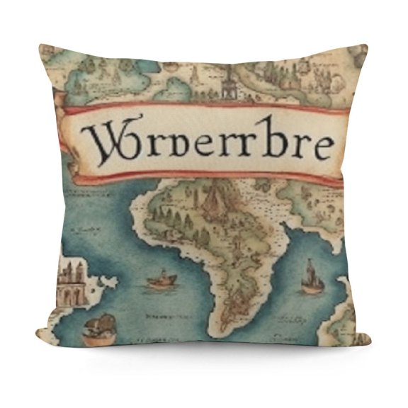 YINGXI Geography Quotes Theme Throw Pillow Covers Art Lettering Throw Pillow Cushion Cover Protector Home Decorative Pillow Case for Sofa Couch 12x12in