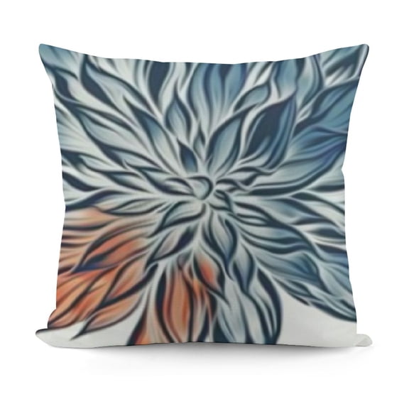 YINGXI Geometric Throw Pillow Cushion Case, Home Phrase Minimal Squama Flower Petals , Modern Accent Double-Sided Digital Printing, Slate Blue and White 18x18in