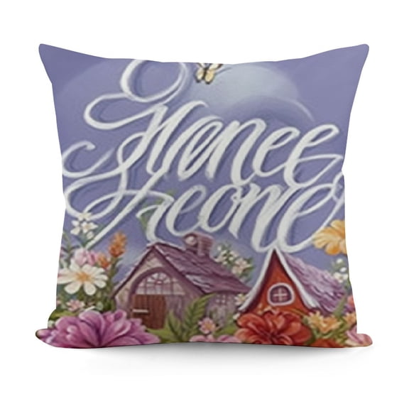 YINGXI Geometric Throw Pillow Cushion Case,Home Phrase Zigzag Squama Dahlia Flower Petals Chevron Tribal, Modern Accent Double-Sided Digital Printing, Lavender and White 20x20in