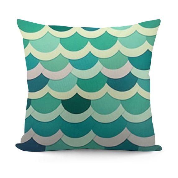YINGXI Green Abstract Throw Pillow Covers Geometric Pillow Cases Coastal Style Decorative Cushion Cases for Sofa Couch Living Room 20x20in