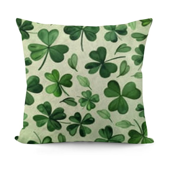 YINGXI Green Decorative Pillows Polyester Linen Cushion Covers for Spring St Patricks Day Decor 24x24in