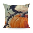 thumbnail image 1 of YINGXI  Halloween Pillow Covers Burlap Black Buffalo Plaids with Pumpkin Crow Decoration Throw Pillowslip Cushion Covers Home Sofa Bed Couch Pillowcase (H-Crow) 20x20in, 1 of 5