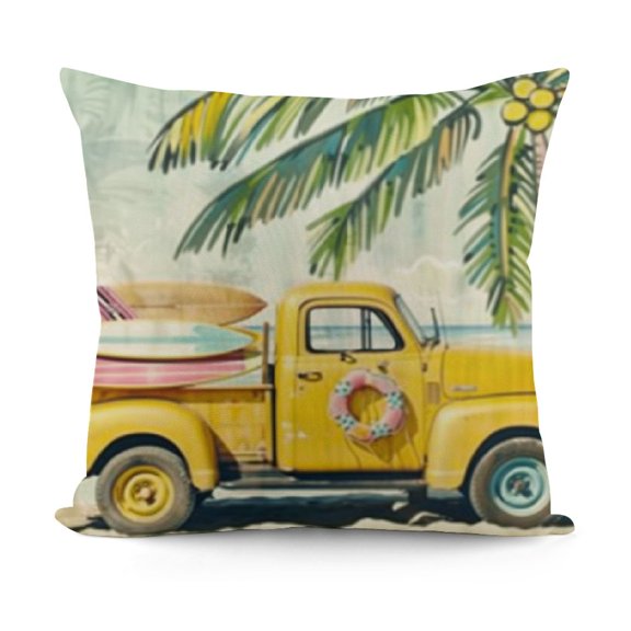 YINGXI Hello Decorative Throw Pillow Covers, Yellow Cushion Case Decor, Palm Leaves Seasonal Home Decoration 12x12in