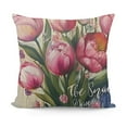 thumbnail image 1 of YINGXI Hello Pink Tulips Throw Pillow Covers 20x20in, 1 of 5