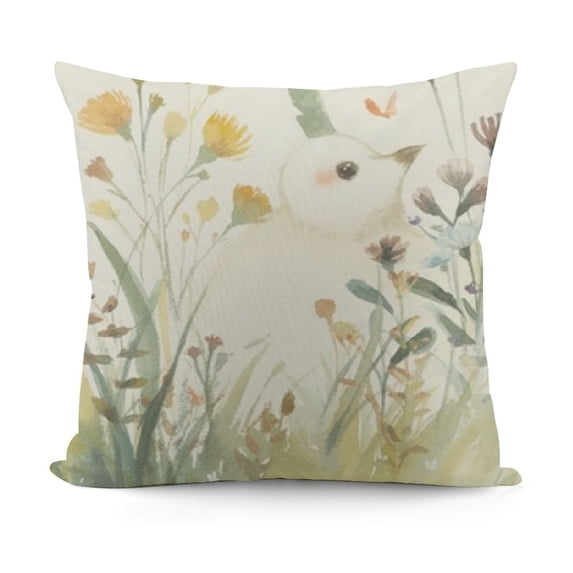 YINGXI Hello Spring Flowers Butterfly Throw Pillow Covers,Green Spring Cushion Case Decorations for Sofa Couch 12x12in