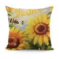 thumbnail image 1 of YINGXI  Hello Sunshine Daisy Sunflower Bee Throw Pillow Cover,Summer Party Holiday Yellow Cushion Case Decoration for Sofa Couch 22x22in, 1 of 5
