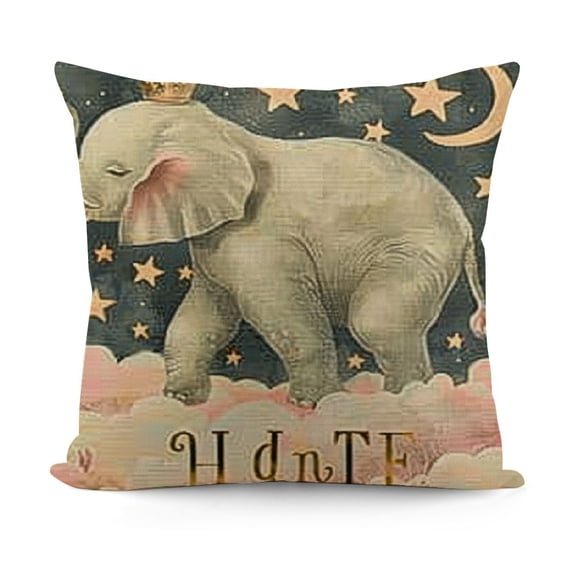 YINGXI Home Decorative Throw Pillow Cover, Pink Moon Cloud Cushion Case for Girl Kid Bedroom Nursery Sofa Couch Decor Inspirational Quote Decoration Gift 18x18in