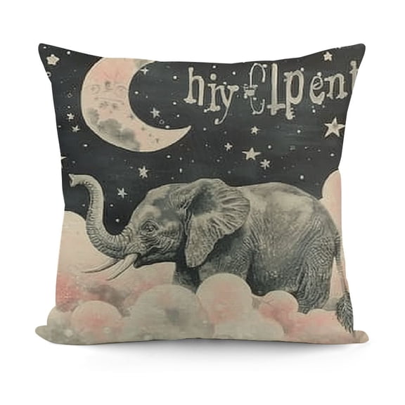 YINGXI Home Decorative Throw Pillow Cover, Pink Moon Cloud Cushion Case for Girl Kid Bedroom Nursery Sofa Couch Decor Inspirational Quote Decoration Gift 12x12in