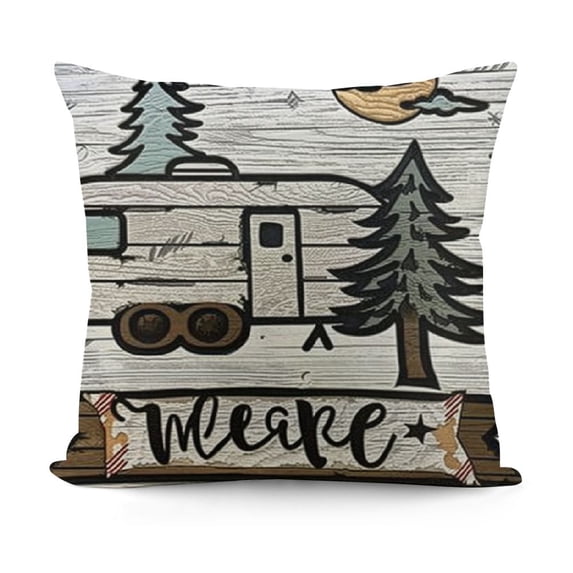 YINGXI Home is Where we Park Throw Pillow Cover, s , Decor, RV Decor, Camping Lovers Pillow, Cushion Cover RV Trailer Decoration for Sofa Couch Bed 12x12in