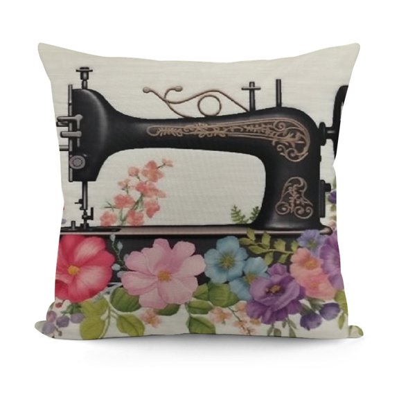 YINGXI Hopyeer European Classical Pillow Cover This is My Quote Lettering with Sewing Machine Throw Pillowcase Home Sofa Chair Cushion Cover 24x24in
