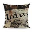 thumbnail image 1 of YINGXI Hopyeer Throw Pillow Covers Vintage Antique World Map Decorative Geographical Travel Awaits Words Pattern Standard Cushion Case Cover Decor Sofa Couch Bedroom (AW-Travel) 12x12in, 1 of 5