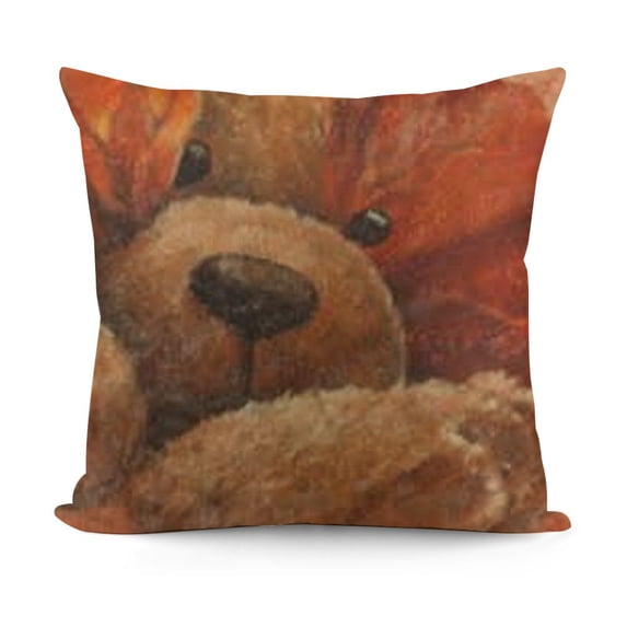 YINGXI Ink Painting Retro Brown Poppy Flowers Decorative Soft White Polyester Velvet Throw Pillow Cover Case Home Living Room Bed Sofa Car 18x18in